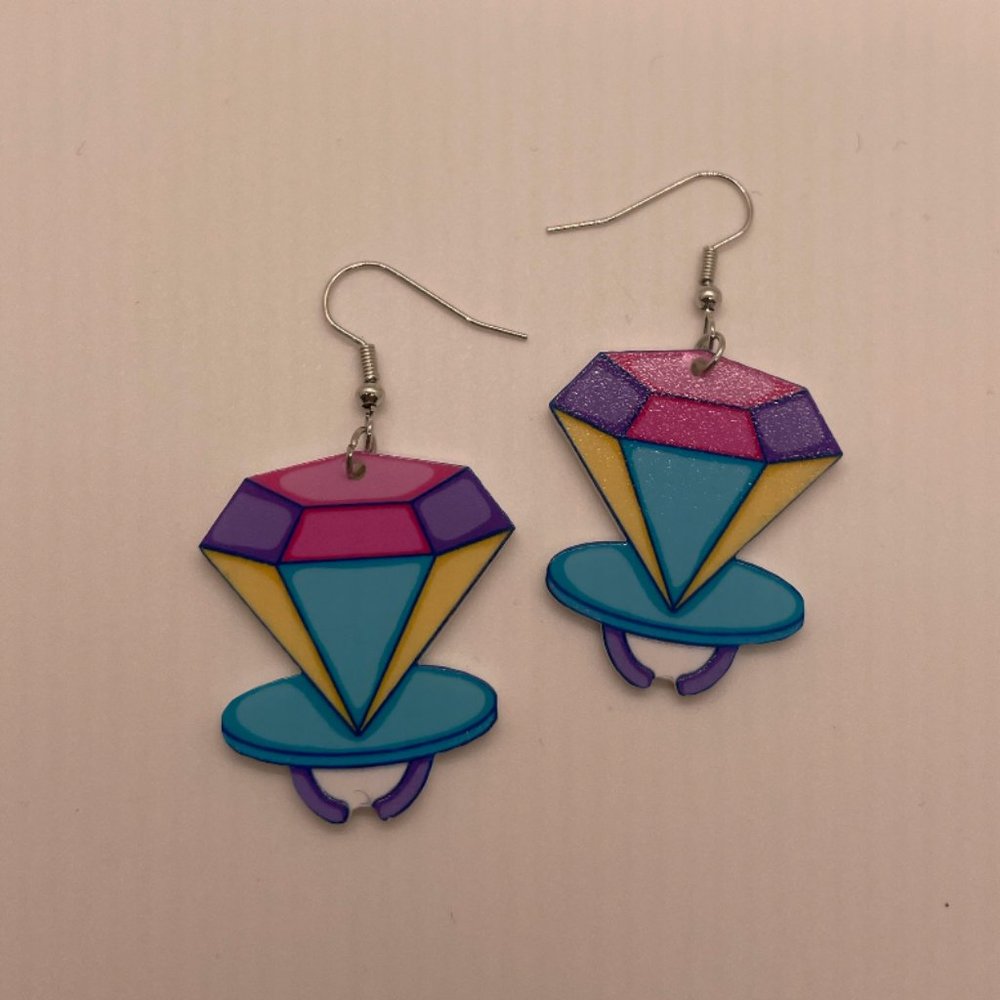 Colorful Geometric Earrings - Picture 3 of 6